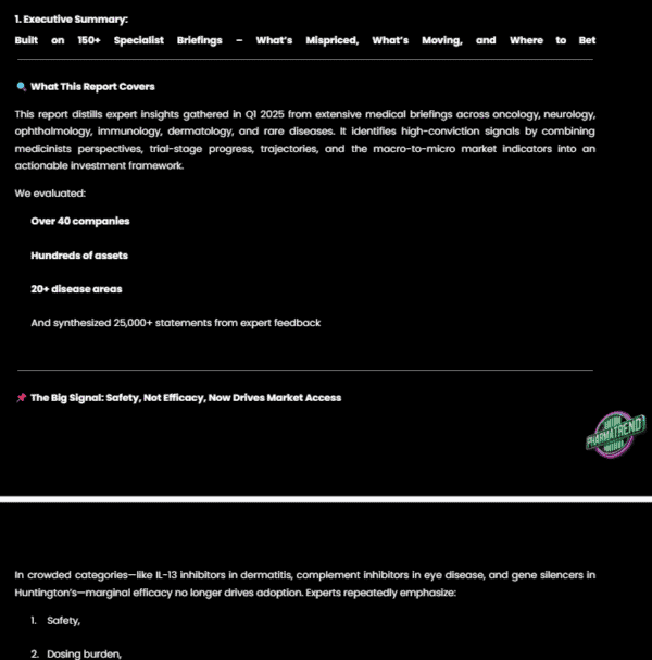 Q1 2025 PharmaTrend: Invest© Report - 71 pages - Image 2